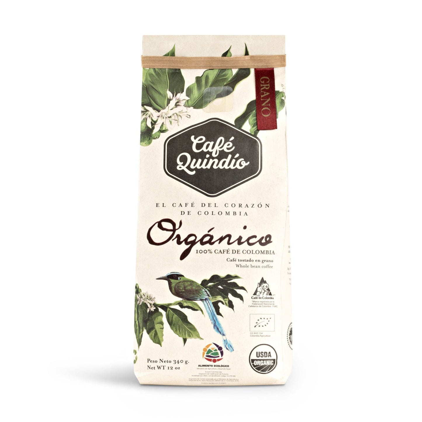 Cafe Quindio - Organico, Whole Bean 340 grams